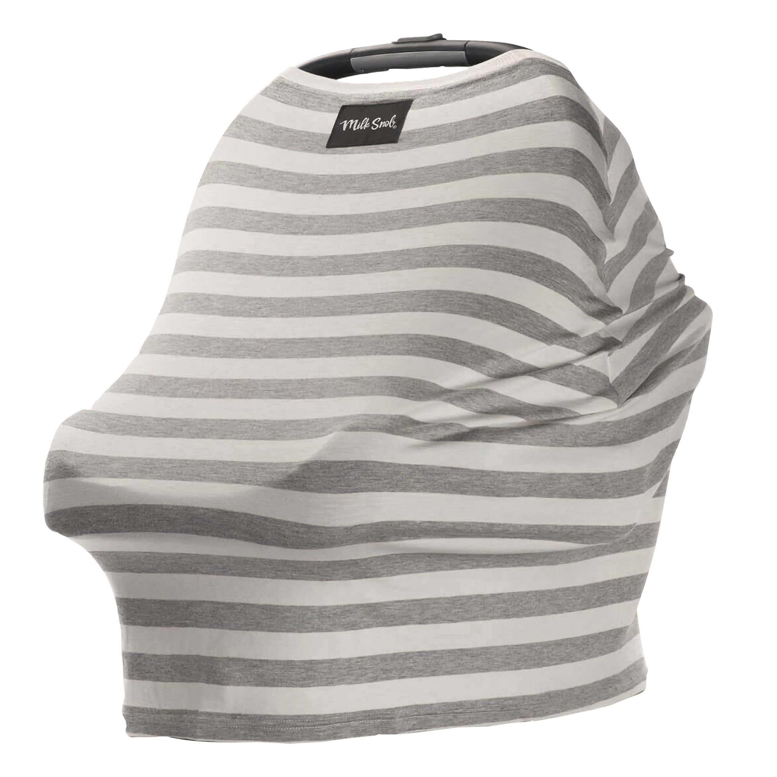 Milk Snob Original 5-in-1 Cover - Nursing Cover for Breastfeeding - Baby Car Seat Cover, Carseat Canopy & Stroller - Essential All-in-One Cover - Gift for Mom, Baby (Cream and Gray Stripe)