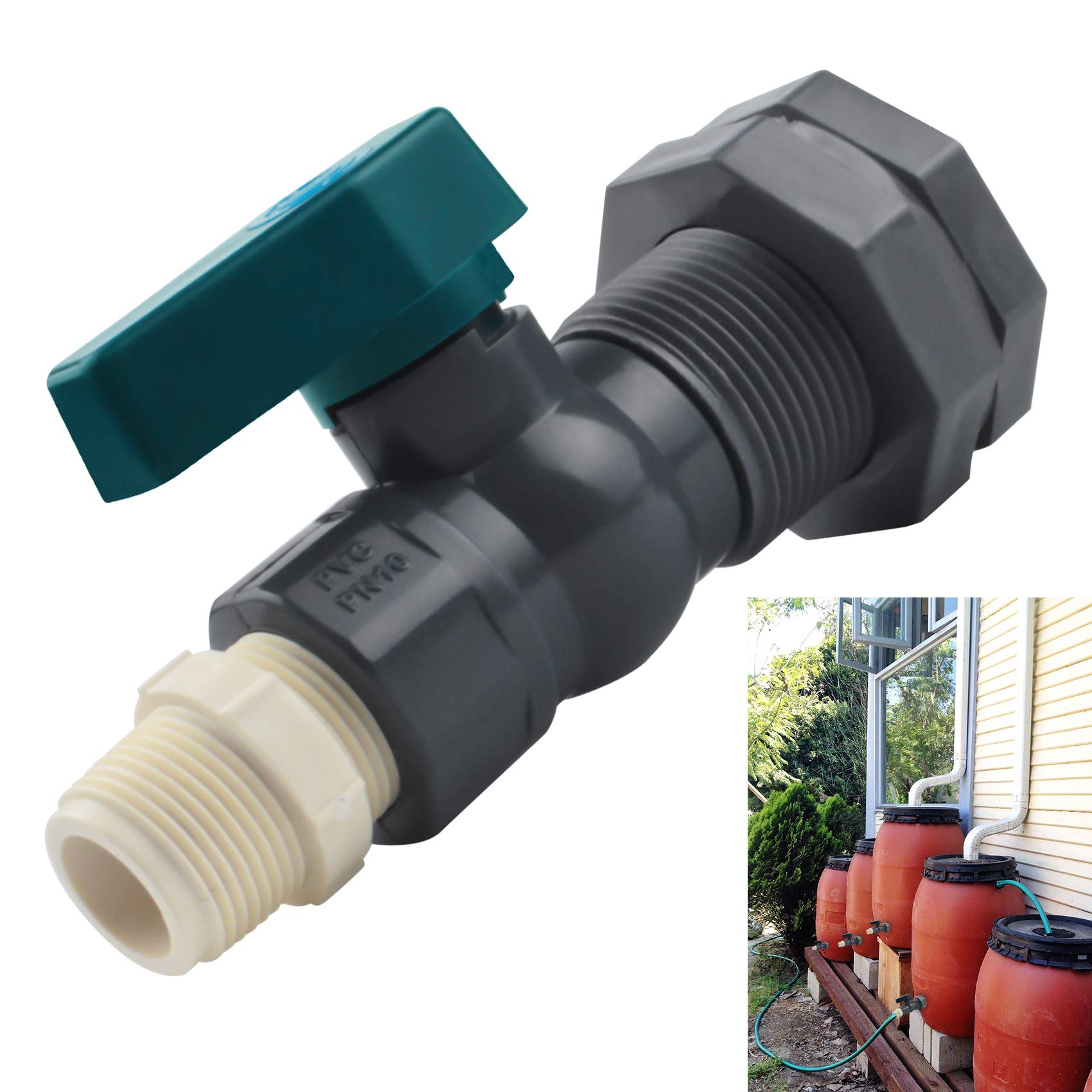 Buy Broadsheet Rain Barrel Kit, PVC Rain Barrel Spigot Kit, Bulkhead