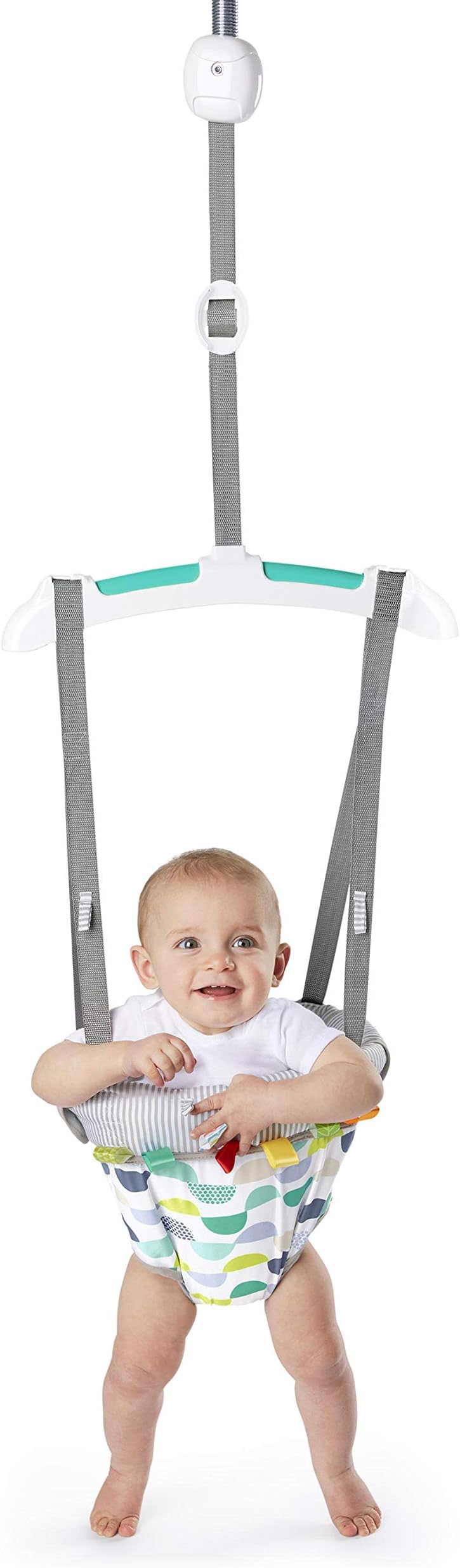Bright Starts Playful Parade Door Jumper for Baby with Adjustable Strap, 6 Months and Up, Max Weight 26 lbs