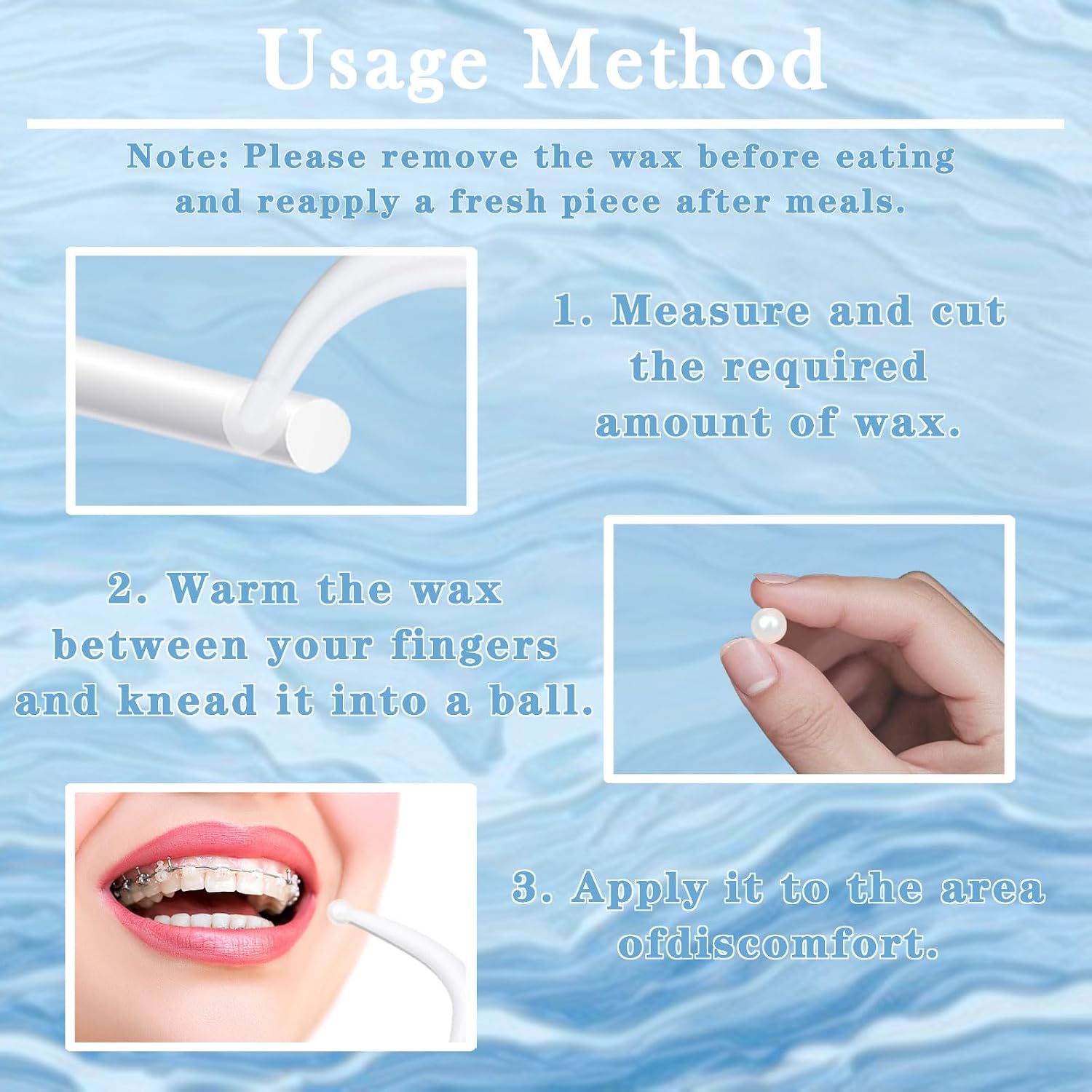 DanTicy Orthodontic Wax for Braces, Clear, 8 Sets