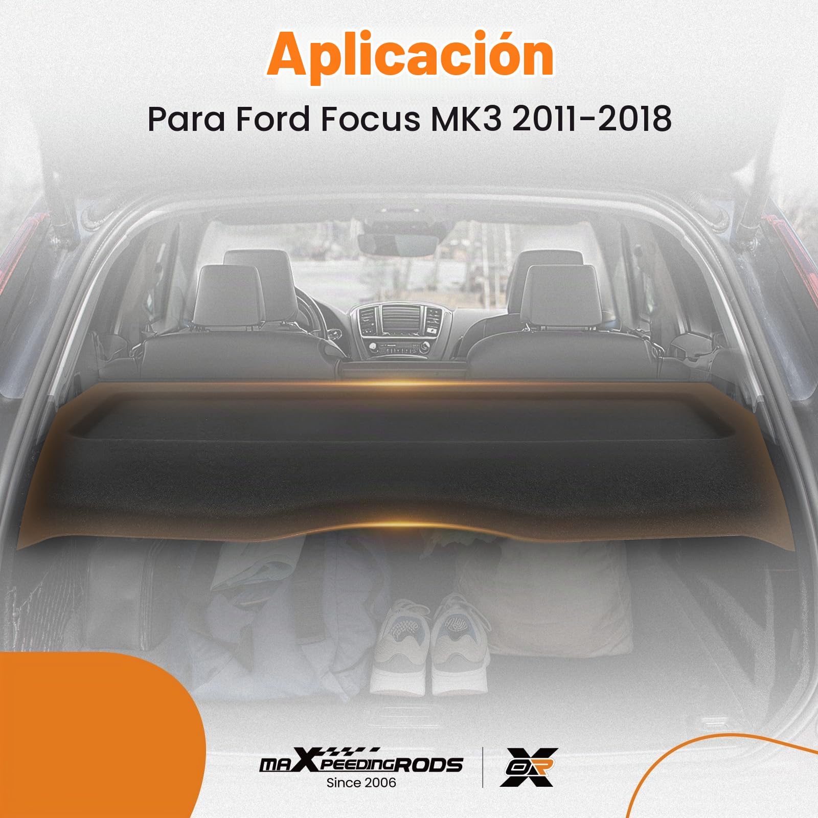 maXpeedingrods Cubierta de maletero para Ford Focus MK3 11-18 BM51A46506AD3JA6 negro