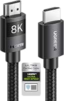 UGREEN Cabo HDMI 2.1 8K Certificado 1 m, Alta Velocidade 48 Gbps, 4K@120Hz, 8K@60Hz, Nylon Trançado, Compatível com Dynamic HDR, eARC, Dolby Atmos, HDCP, Compatível com Projetor e Blu-ray