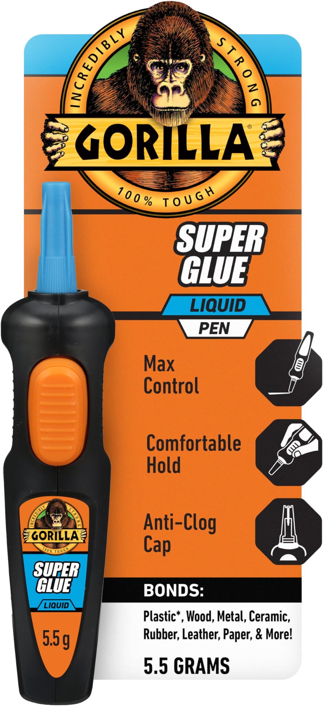 Gorilla Super Glue Pen, Cyanoacrylate Glue, Fast Setting, Precise Dispensing ...