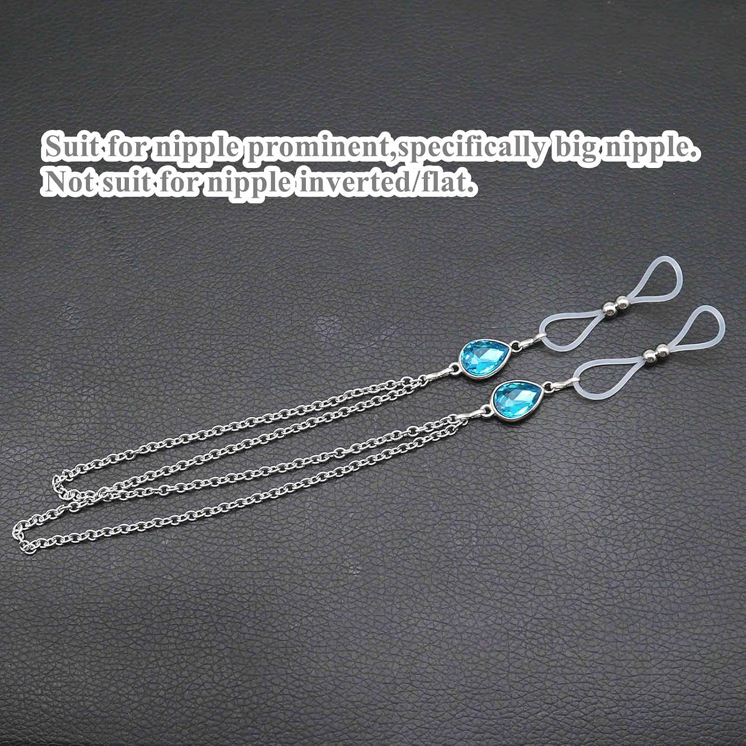 Adjustable Nipple Noose With Chains Faux Body Piercing Jewelry Non Piercing Nipple Rings Breasts Dangles