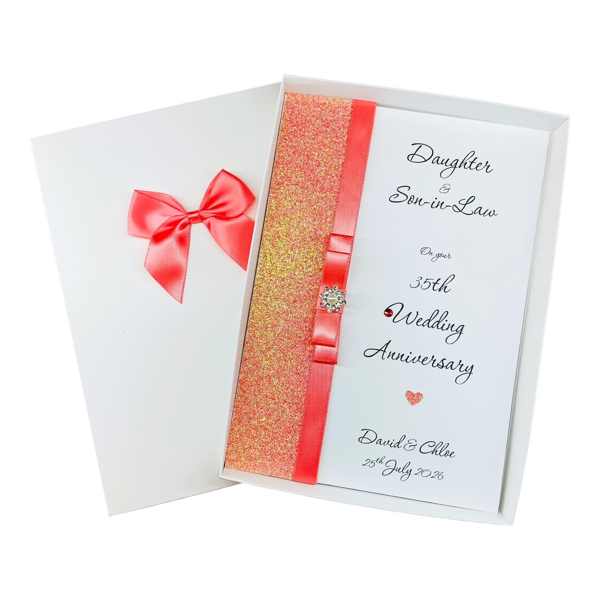 Daughter & Son-In-Law 35th Coral Wedding Anniversary Card - LB 163 โ image 1