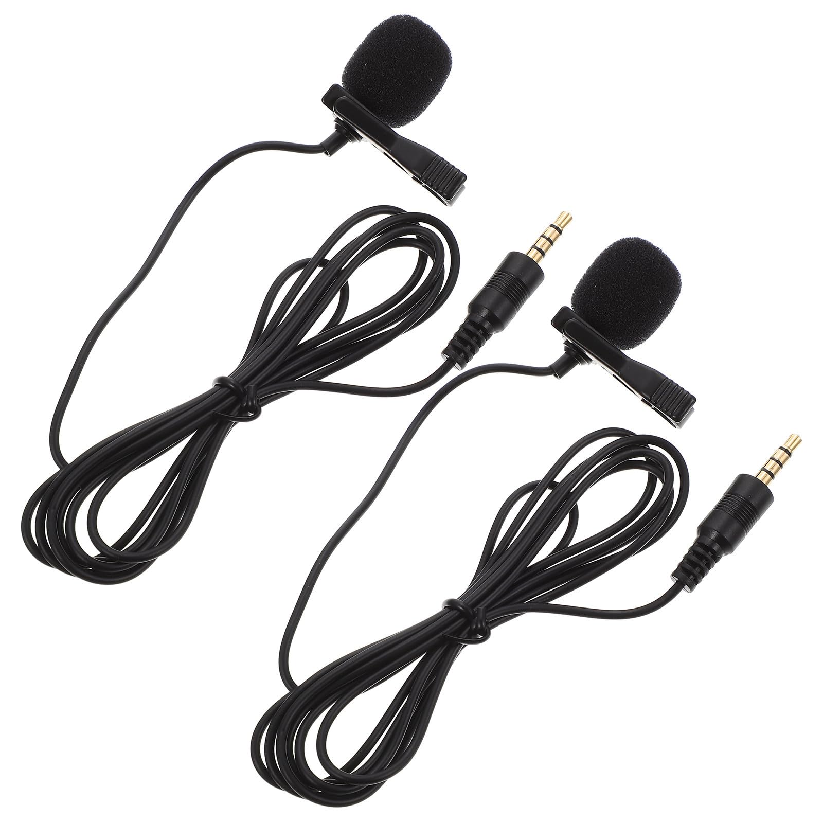 2Pcs Clip-On Lapel Microphone, 3.5mm Omnidirectional