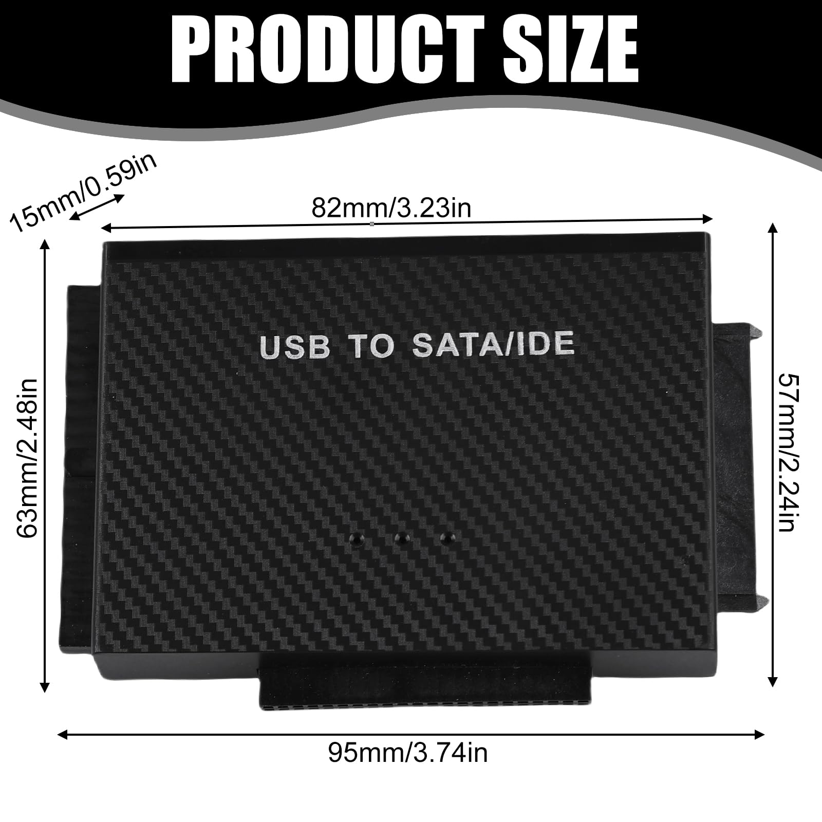 Adattatore USB 3.0 a SATA IDE per sare 2,5/3,5 pollici e IDEHDD/SSD, adattatore per disco rigido esterno con cavo usb e cavo SATA e alimentatore da 12 V/2 A