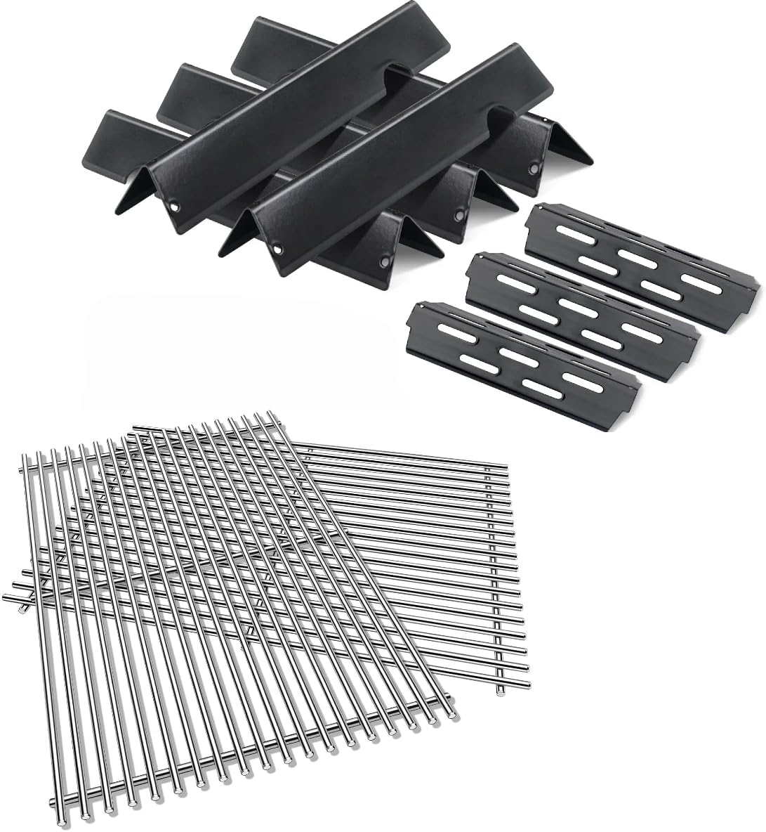66095 Cooking Grids With 66795 Flavorizer Bars Heat Deflector For Weber Genesis 2 Grill Parts,for Weber Genesis ii 300 Series,Replacement For Weber Genesis ii E-310 E-315 E-325 E-330 E-335 S-310