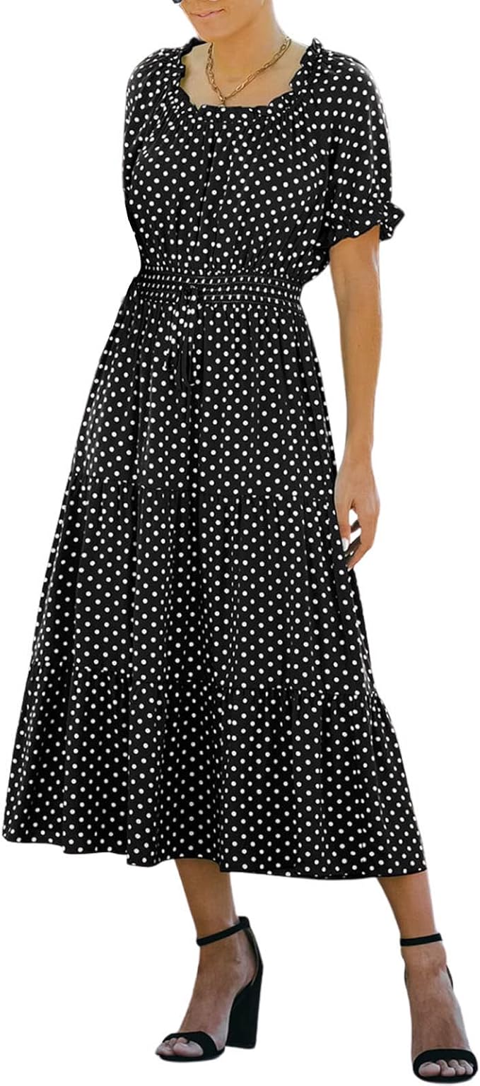 bohemian polka dot dress