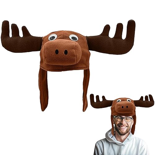 Nicky Bigs Novelties Adult Funny Plush Animal Hat Bird Themed Headwear Events Hilarious Costume for Men, Women & Teens - Moose