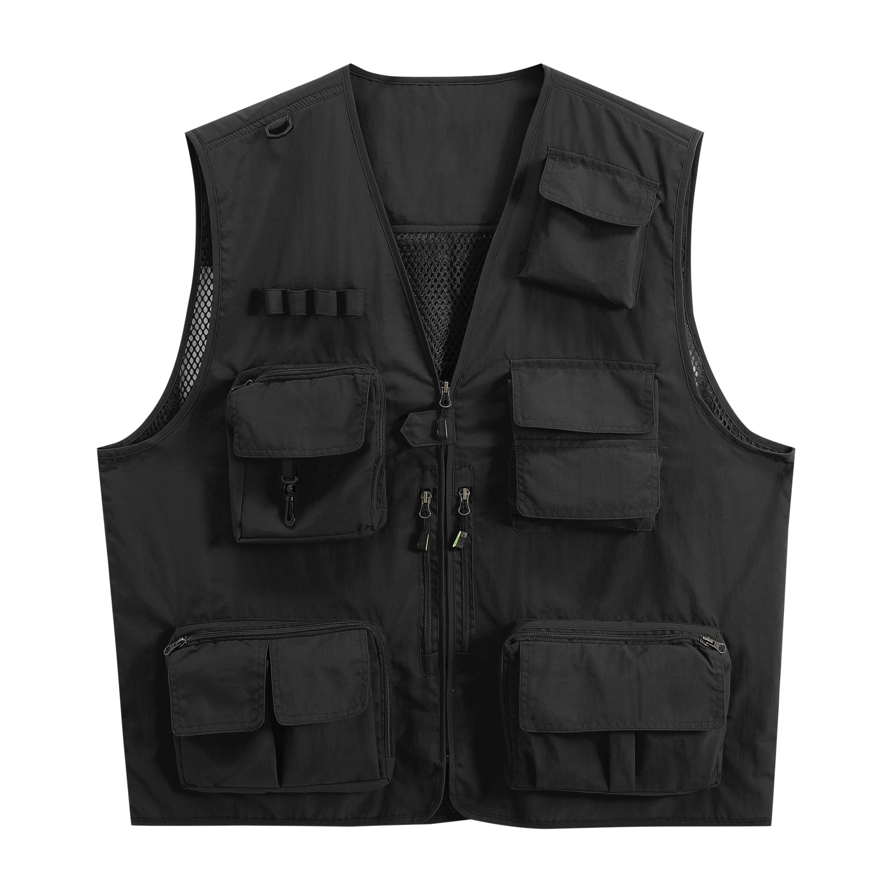 YOUTHUP Gilet da Pesca per Uomo All'aperto Multitasche Caccia Sportivo Gilet Asciugatura Rapida Campeggio Panciotto