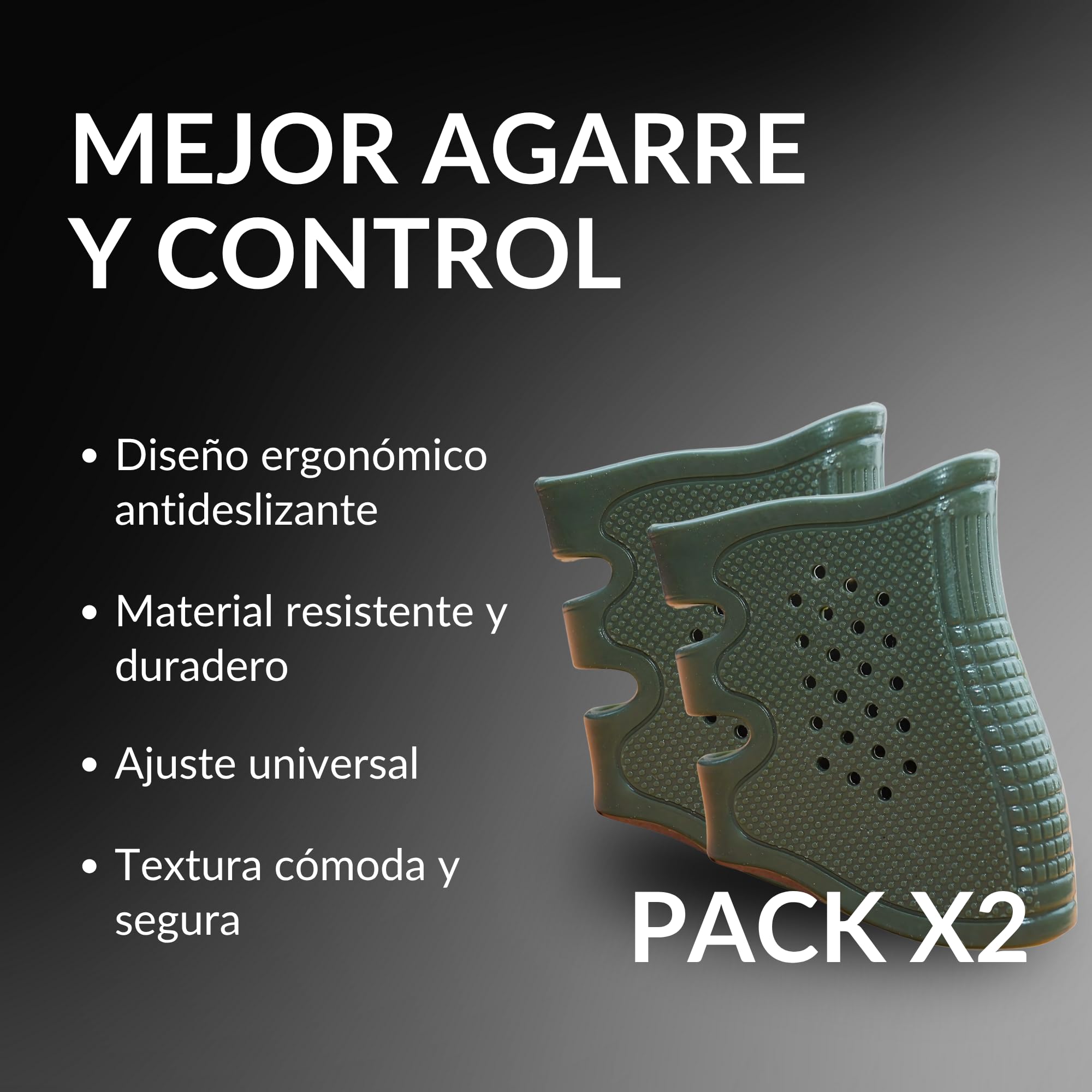 Sibo - Airsoft Funda Pistola para Empuñadura (Pack 2 Unidades) - Grip Ergonómico Antideslizante para Pistola ó Fusil - Funda de Goma Silicona - Accesorio Airsoft, Caza, Tiro, Softair,Outdoor