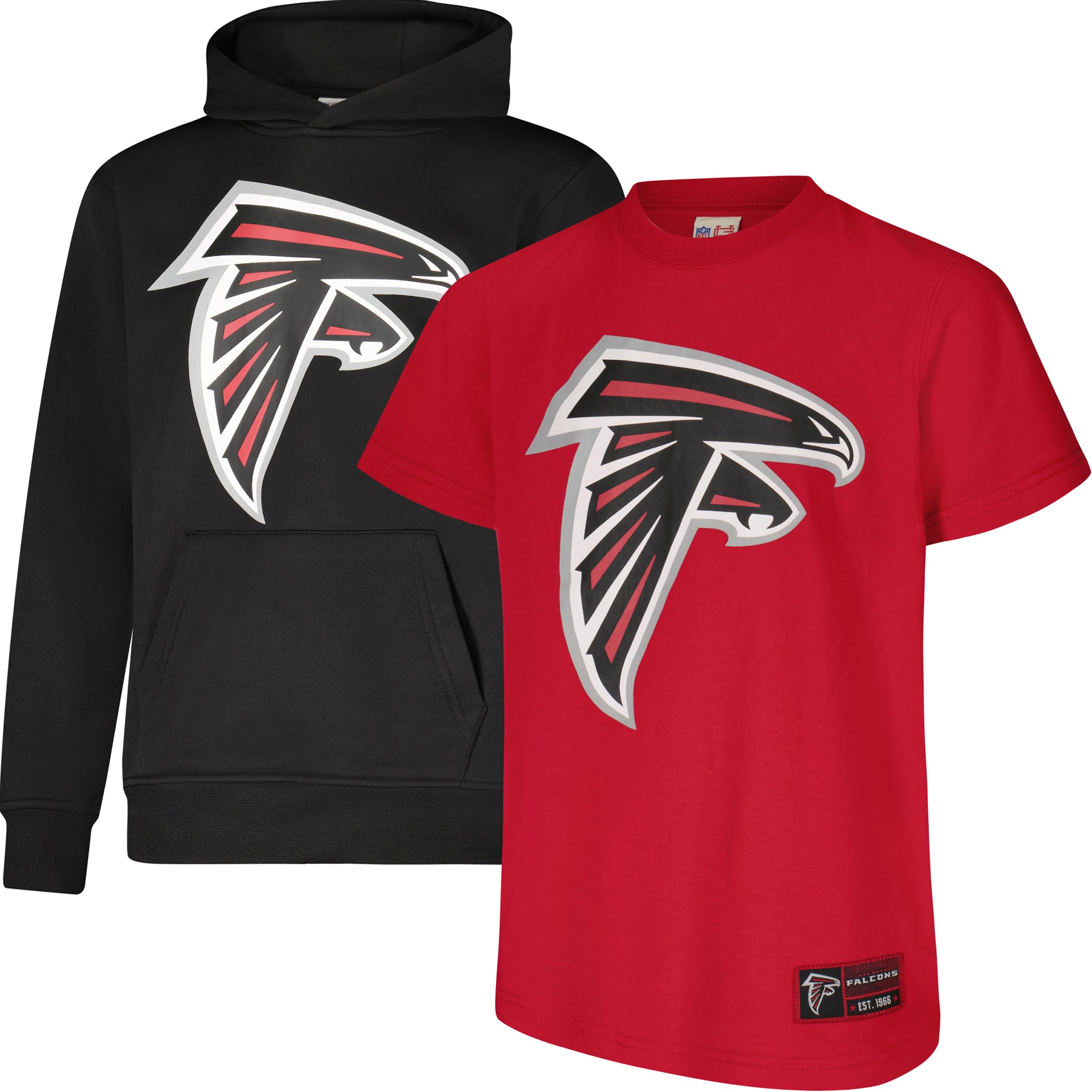 Ultra Game Youth NFL Official Super Soft T-Shirt & Hoodie Sweatshirt Set (Sizes 8 to 18-20)