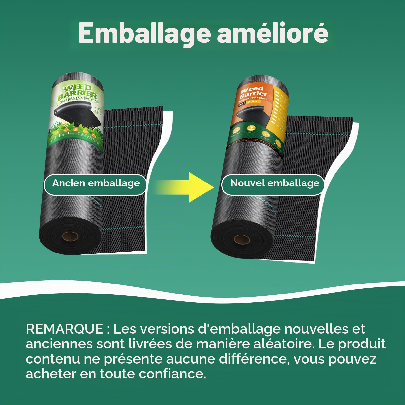 iropro - Barrière tissée robuste, contre les mauvaises herbes, pour aménagement paysager et pour le jardin - 1,2 x 91,4 m