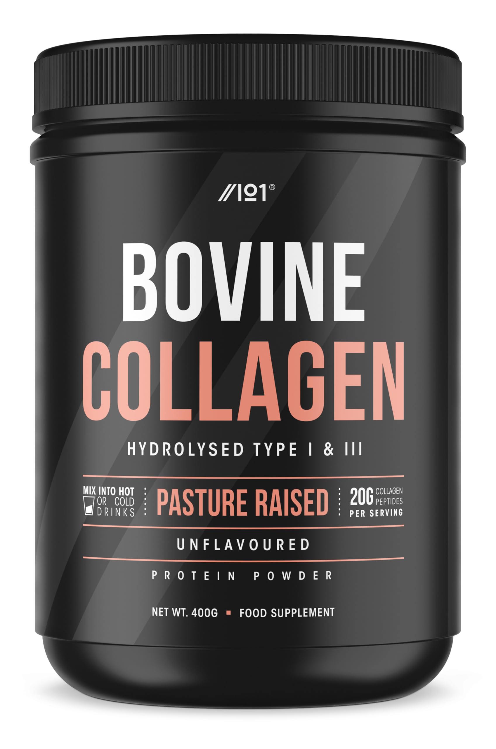 Grass Fed Collagen Protein Powder 400g - Type I & III Pasture Raised - Bovine Hydrolysed Collagen Peptides - Unflavoured – by Alpha01