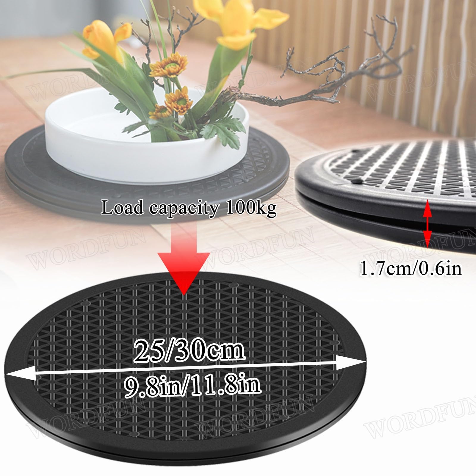 WORDFUN Plateau Rotatif Pivotant, Base De Moniteur Rotative À 360°, Diamètre