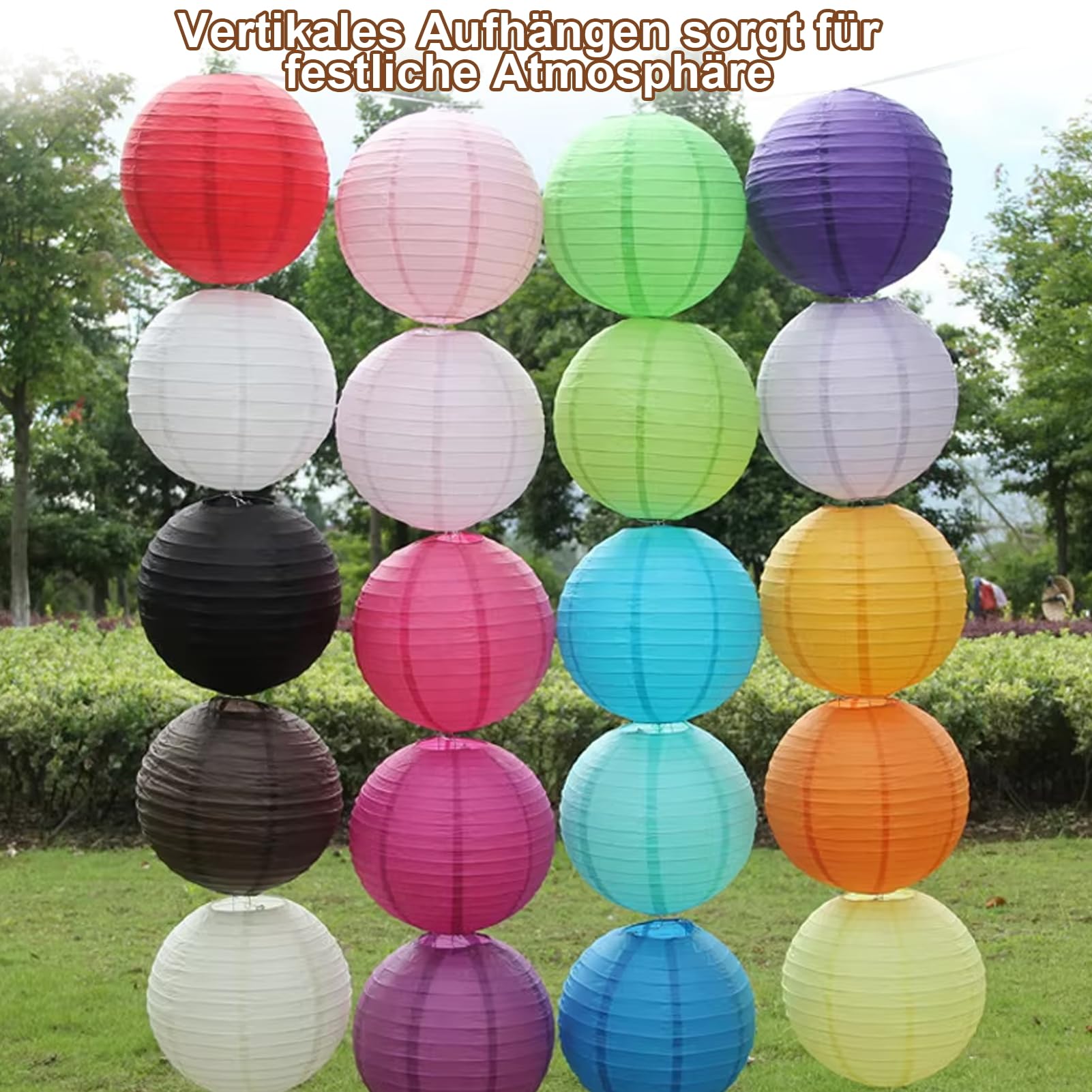 Lot De 22 Lanternes En Papier Colorées - 10 Couleurs 4 Tailles - Décoration Mariage Fête Jardin