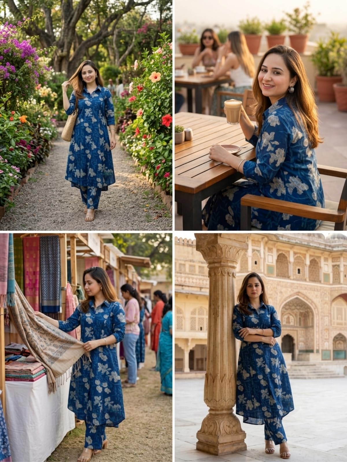 GRECIILOOKS Women Rayon Blend Ethnic Wear Formal Kurta Co-ord Set (GL-W1818&TR875-XL-BLUE Blue) 3