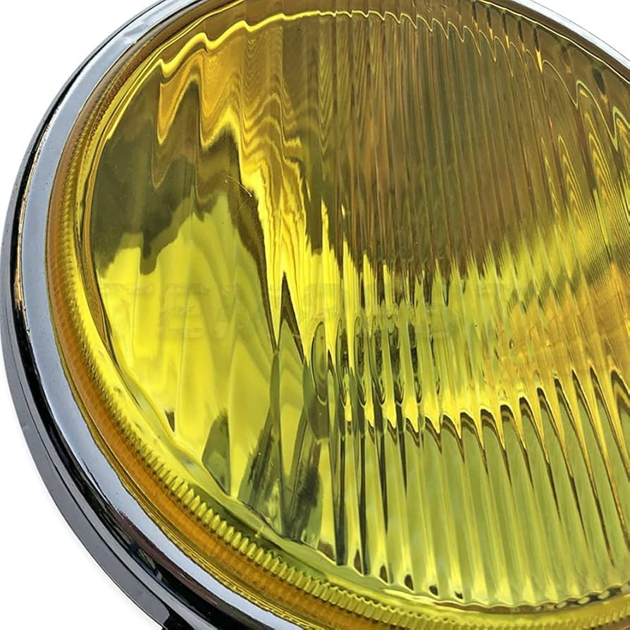 Amazon | 汎用品 レトロ風 丸型 フォグランプ イエローレンズ