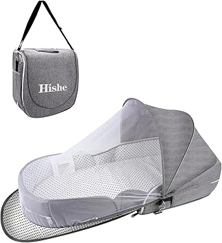 Baby Travel Bassinet Portable Bassinets: Foldable Lightweight Travel Pod Infant Bassinet with Mosquito and Canopy Outdoor Newborn Essentials Gift