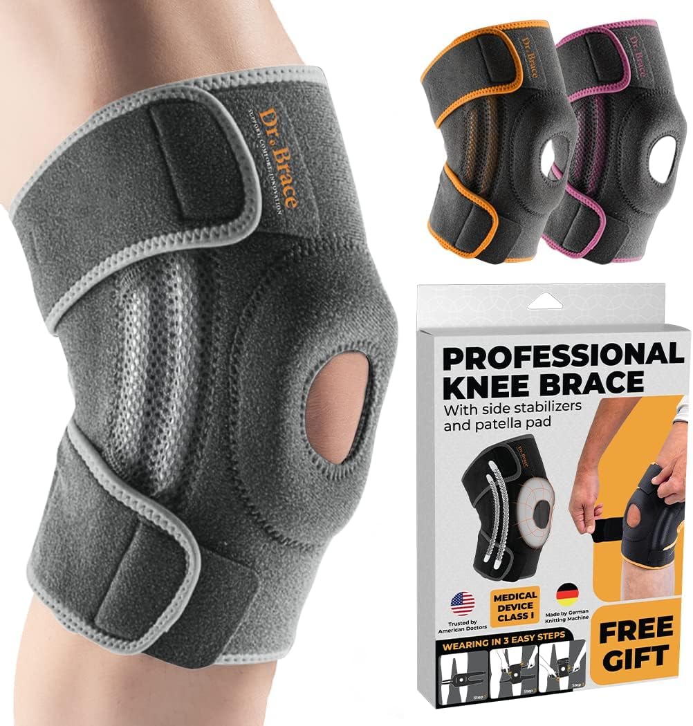 DR. BRACE ELITE Knee Brace with Side Stabilizers & Patella Gel Pads for Maximum Knee Pain Support and fast recovery for men and women-Please Check How