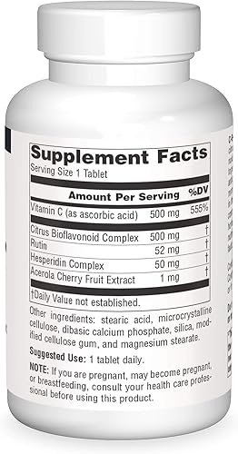 Miniatura 8 de Source Naturals C-B-R - Vitamina C, Complejo Bioflavonoide Para Protección Antioxidante - 500 Tabletas