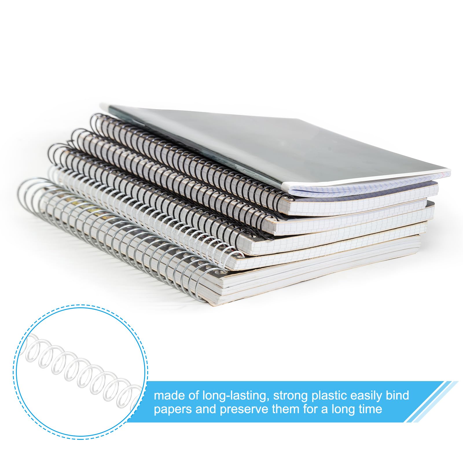 Reliure Spirale PATIKIL 8mm (5/16") Peignes De Reliure à Double Boucle En Fil, 100 Pcs Peigne Reliure