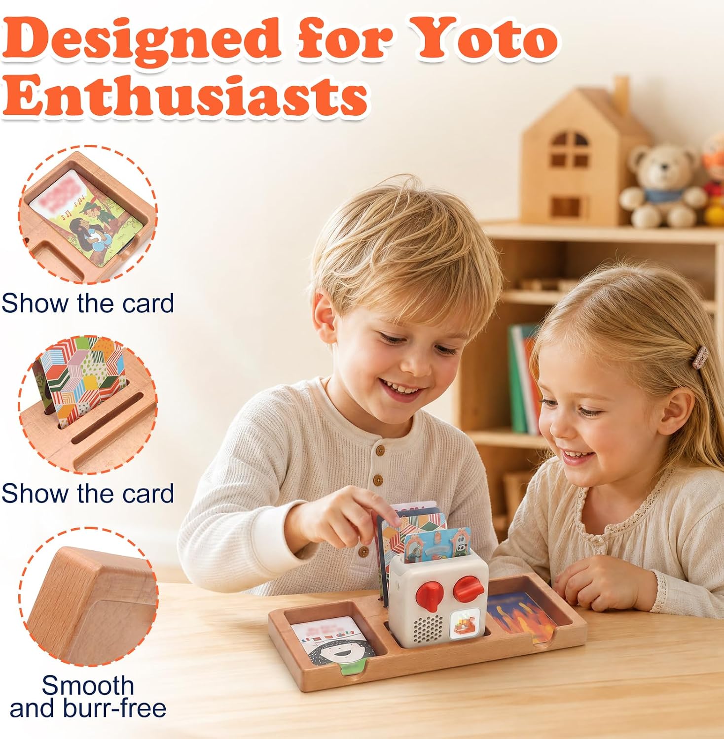 Taladad&kydspac Card Holder Compatible with MINI YOTO Player and YOTO Cards, Music Card Case Storage for MINI YOTO Card Ring Accessories, with 8 Card Slots with 5 Rings & 60 Tabs image 3