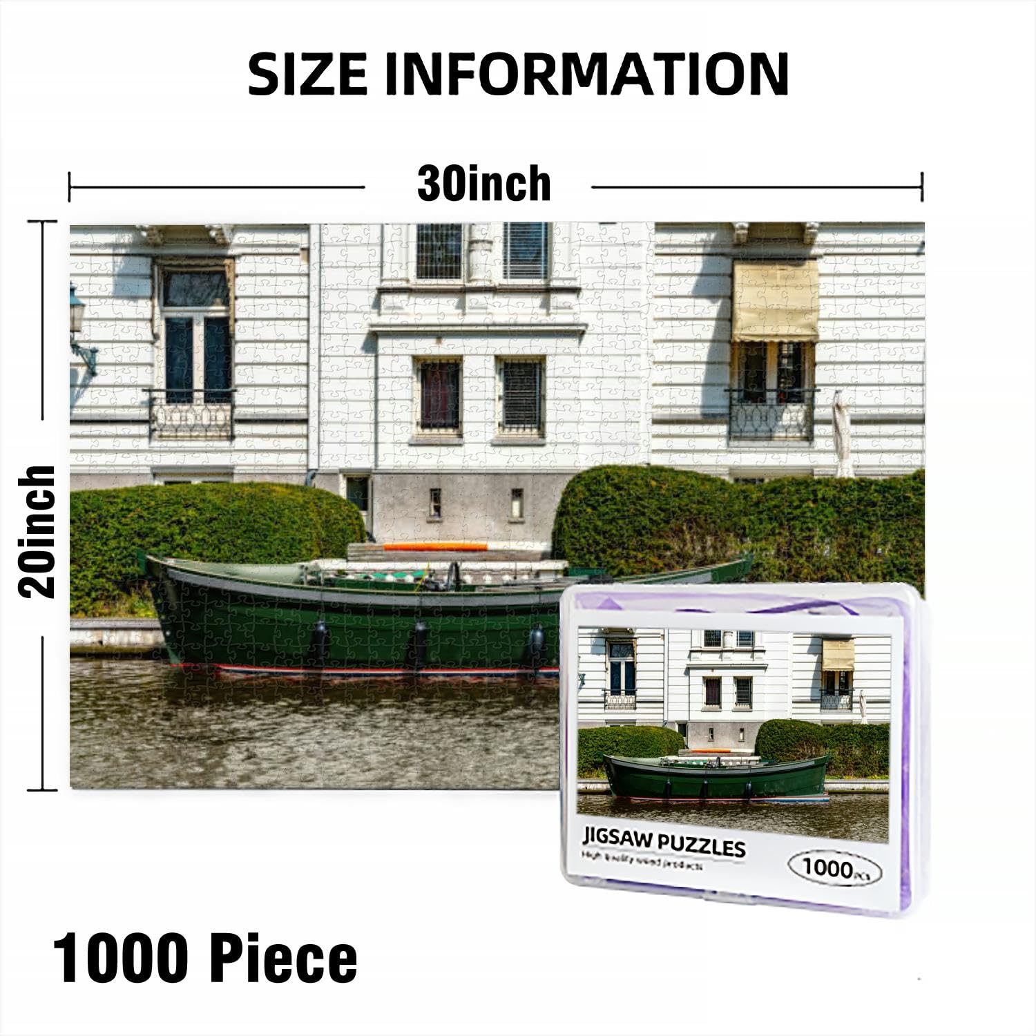 The Canal, Amsterdam 1000-Piece Jigsaw Puzzle - Recycled Paper, Bonus Poster, 27x20 Inches - View #8
