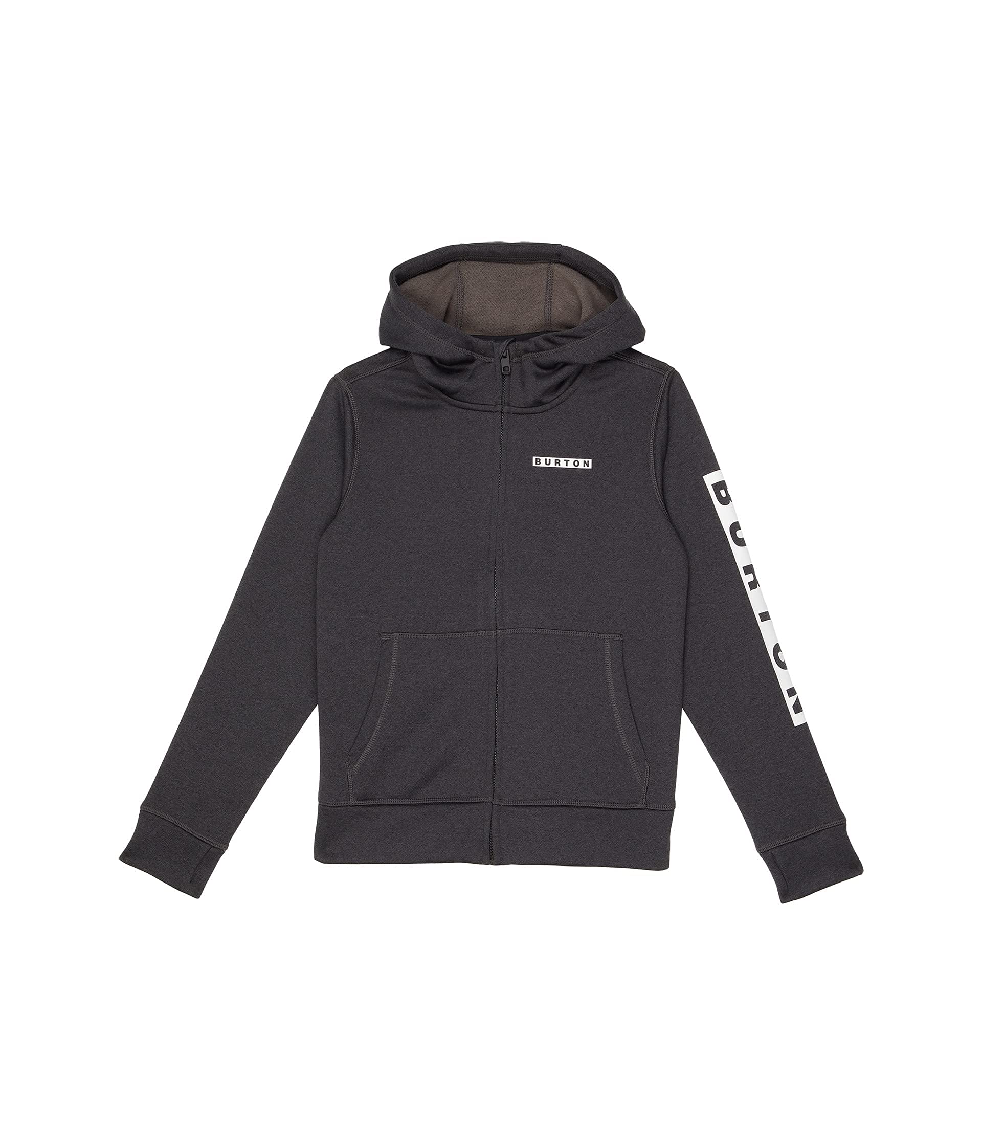 Burton Boys' Oak Full Zip Hoodie, True Black Heather, Large