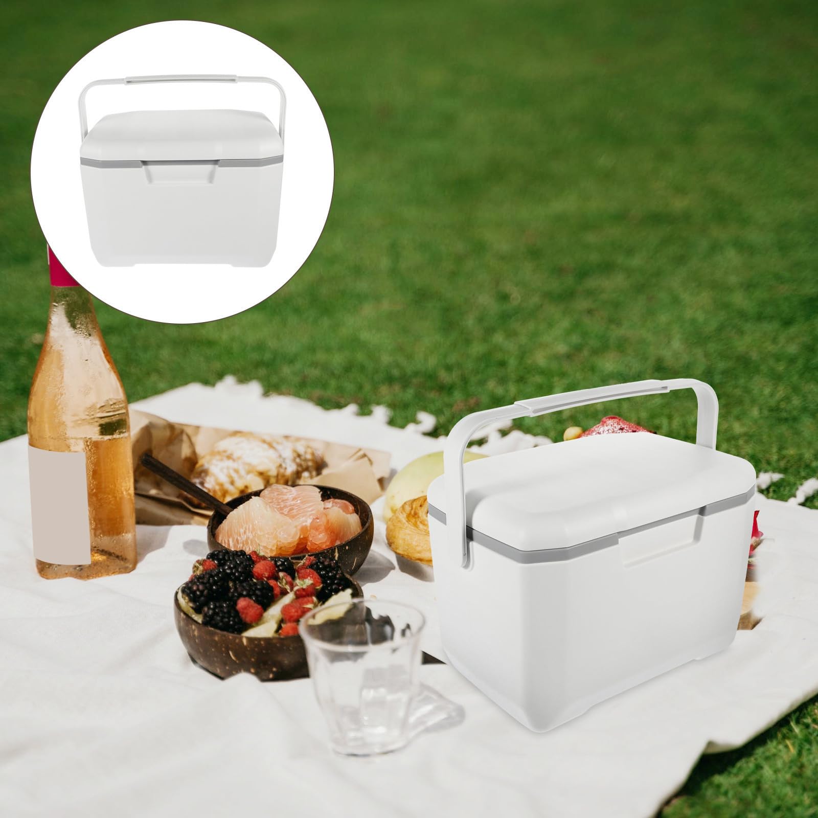 SECFOU Caja de Picnic Aislada para Exteriores de 6l Diseño Fácil de Transportar y Materiales PE, PU y PP para Mantener Alimentos y Bebidas Conservados por 48 Horas en Viajes y Salidas