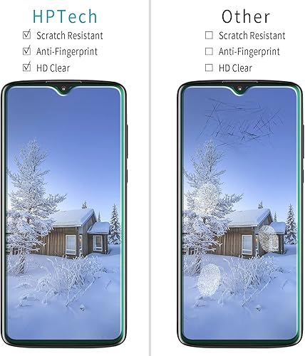 Miniatura 2 de HPTech Protector de pantalla de vidrio templado diseñado para Motorola Moto Z4, Moto Z4 Play, dureza 9H, antiarañazos, sin burbujas