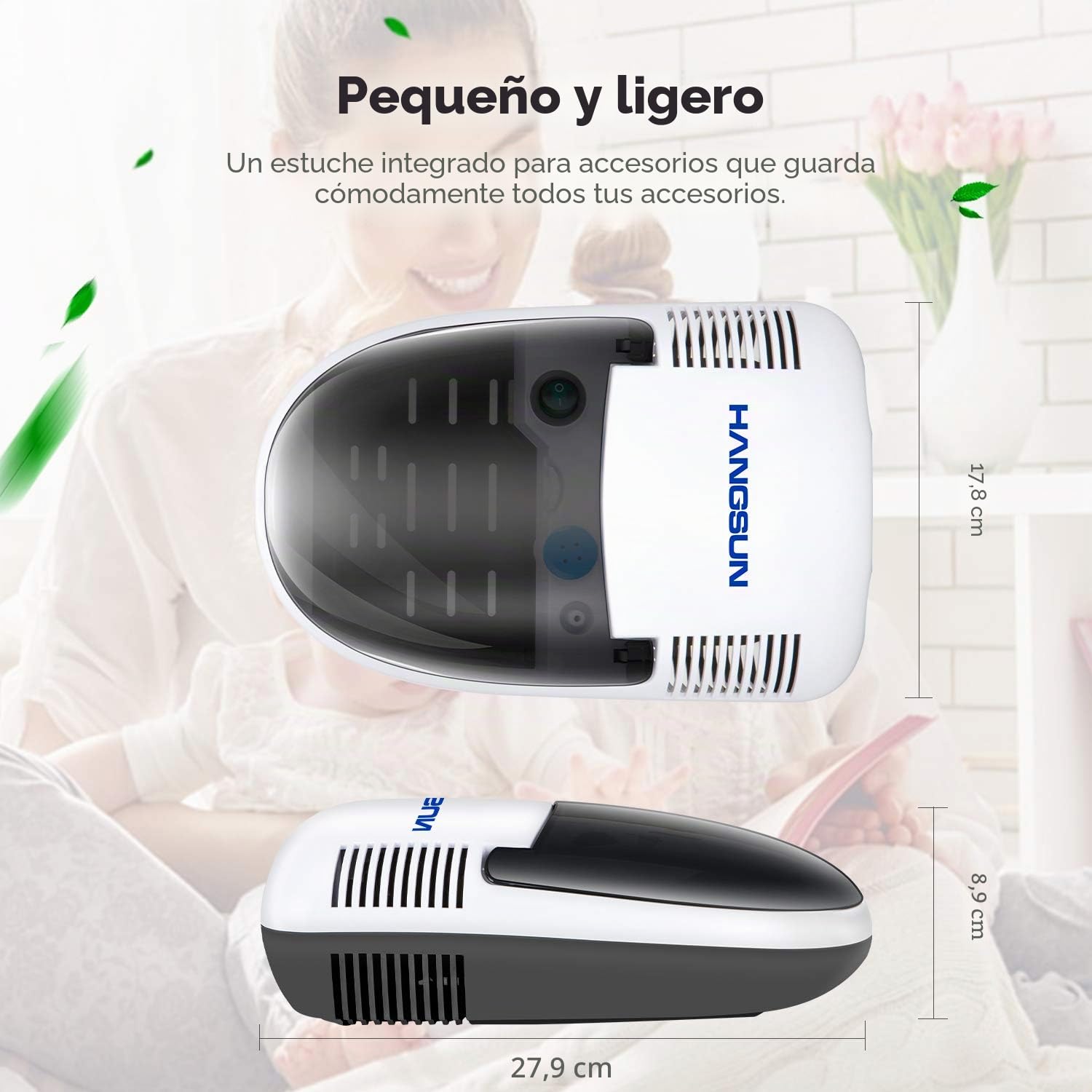 Hangsun Inhalador Nebulizador Electrico CN680 Compresor Bebe Adulto Para Inhalación De Medicamentos Líquidos