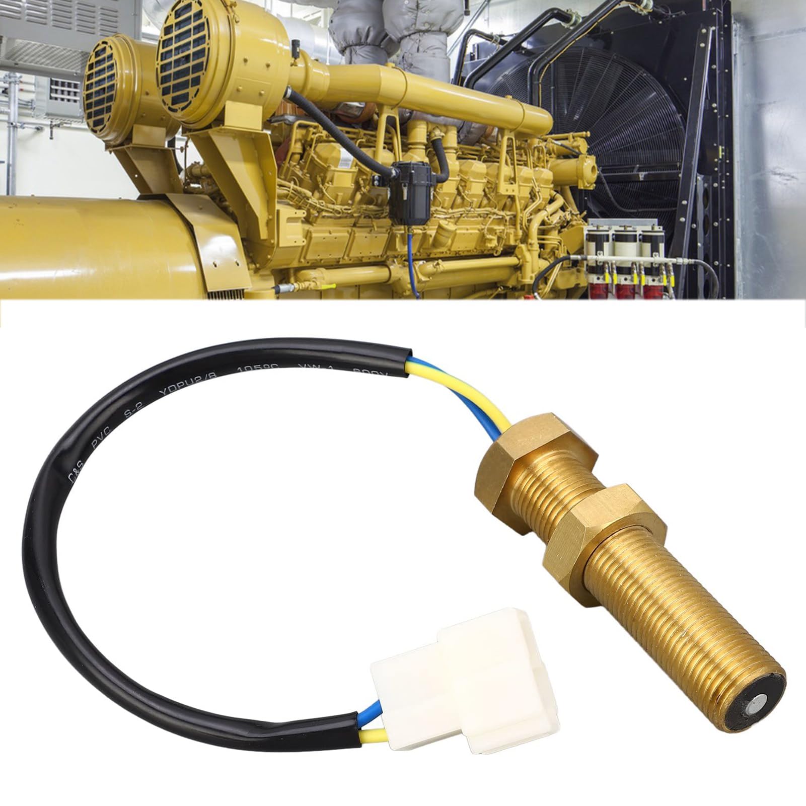 M16 Vitesse Capteur de Rotation, Capteur de Vitesse de Rotation À Induction Magnéto-Électrique M16 Capteur de Vitesse de Rotation, pour Générateur de Fil 50V, Tachymètre (Adaptateur mâle)