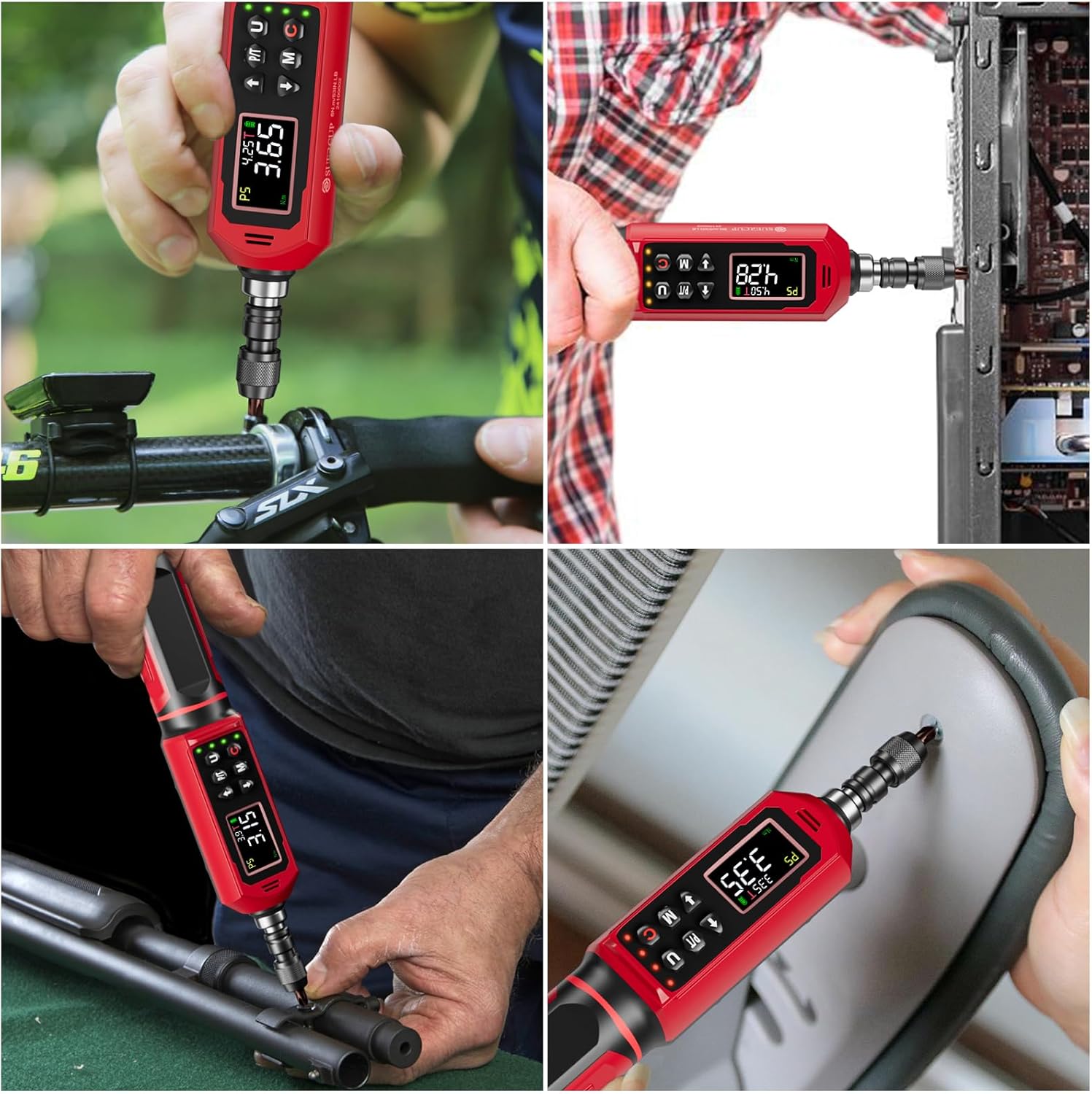 Digital Torque Screwdriver 1.5-88.5in-lbs./0.15-10Nm, ±1% Accuracy Screwdriver Torque Wrench Set with LED Alarm,Buzzer,Vibration,9 Preset Mode and Data Storage,for Bike,Guns,Scope Mounting