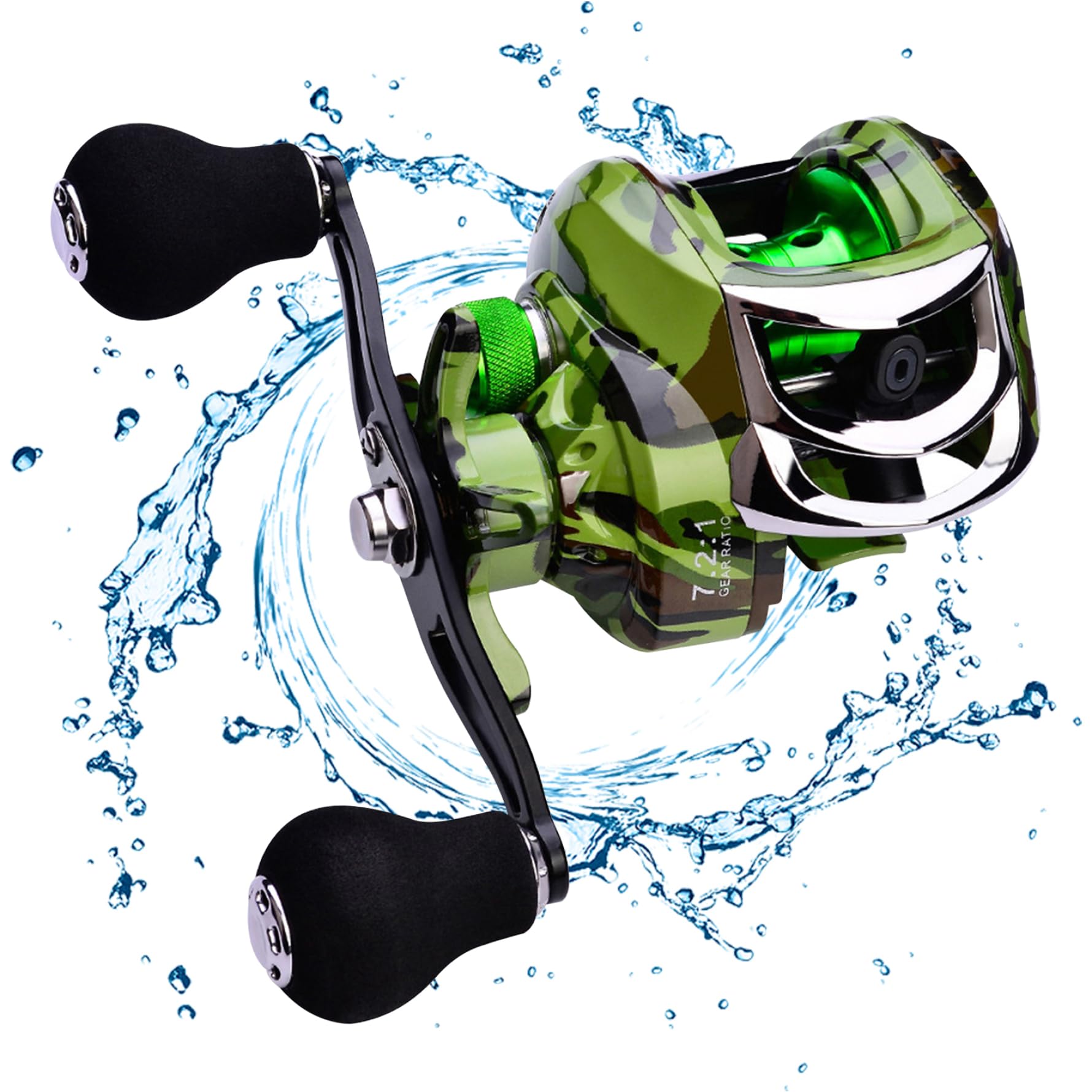 Baitcasting Reel Bait Casters Reels 18+1 Ball Bearing 7.2:1 Gear Ratio 9 Gear Br