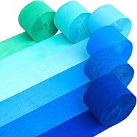 Vista 30 de Captain Décor - 4 rollos de serpentinas de papel crepé, 328 pies, paquete de 4 serpentinas doradas y negras para decoración de fiestas, serpentinas