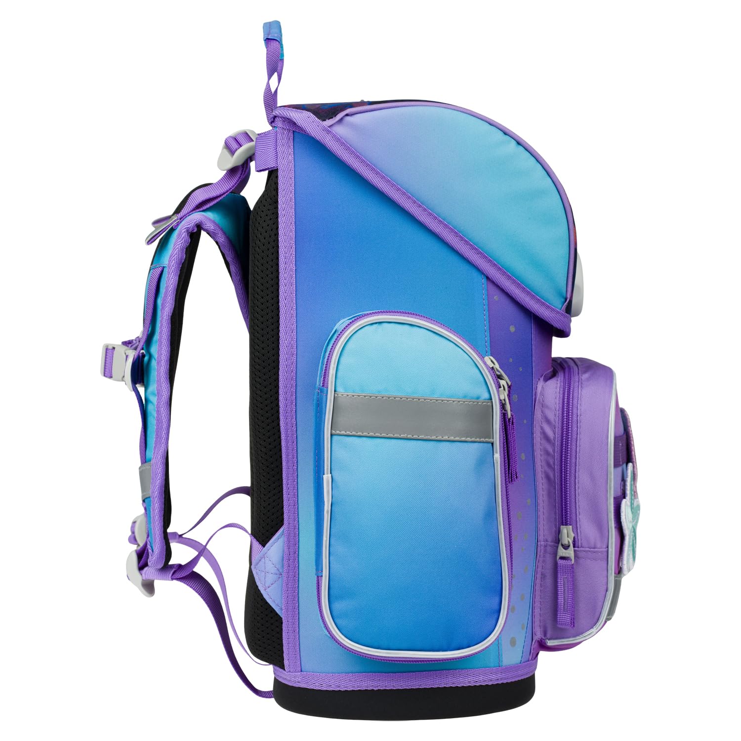 Baagl Schulranzen Jungen Mädchen Set 3 Teilig, Ergo Schultasche für 1. Klasse, Ergonomische Grundschule Ranzen Tornister mit Brustgurt (Axolotl)