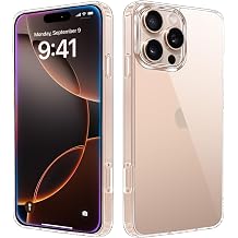 JJGoo Compatiable with iPhone 16 Pro Case Clear, Transparent Shockproof Phone Case, Anti-Scratch Hard PC Back Protective Cover Bumper Phone Case for iPhone 16 Pro 6.3-Inch, Clear