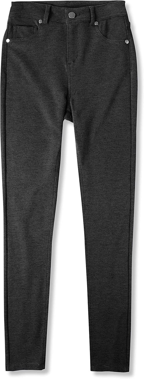 Womens Active High Waist Compression Button Up Spandex Yoga Jean Pants Stretchy Athleisure Daily Leggings - Image 3