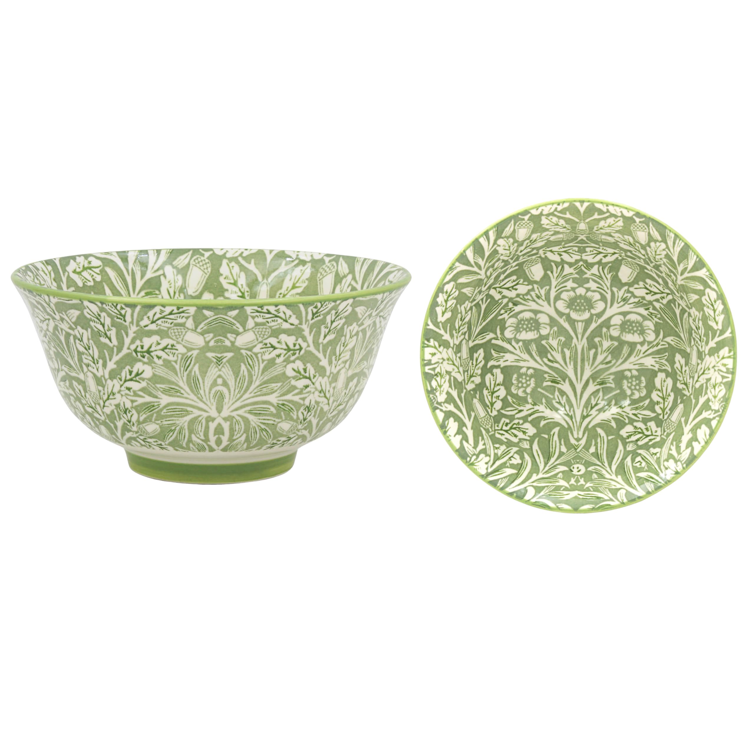 The Leonardo Collection Wm. Morris Acorn Stoneware Acorn Bowl 12Cm for Home and Restaurants | Microwave & Dishwasher Safe Everyday Crockery for Cereal, Dessert, Pasta, Noodle, Salad, and Fruits