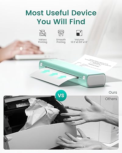 Miniatura 7 de Phomemo M08F - Impresora térmica portátil y papel de transferencia de tatuajes, 100 hojas tamaño A4, impresoras térmicas inalámbricas sin tinta