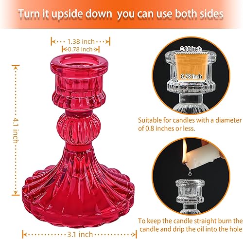 Miniatura 2 de Portavelas de cristal, portavelas cónico a rayas, juego de 6 candelabros para centros de mesa, decoración del hogar, bodas, festivales y fiestas