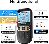 Vista 4 de 4 in 1 - D.I.Y & Tens Unit & EMS & Massage Muscle Stimulator, Dual Channel TENS Units Therapy Machine for Pain Relief, FDA Cleared Rechargeable