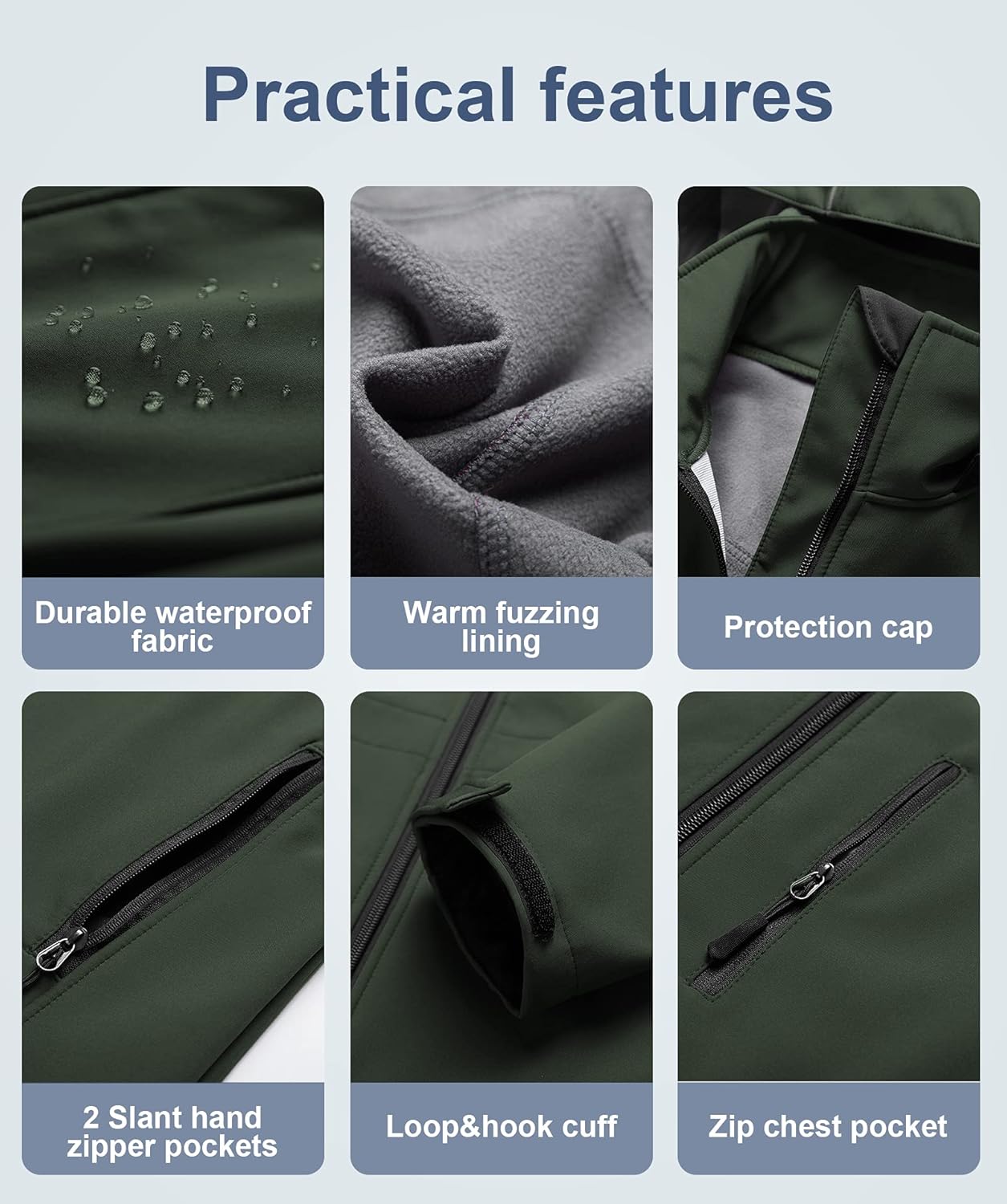 CREATMO US Women's Lightweight Waterproof Long Softshell Tactical Jacket Fleece Lined Windbreaker at  Women's Coats Shop