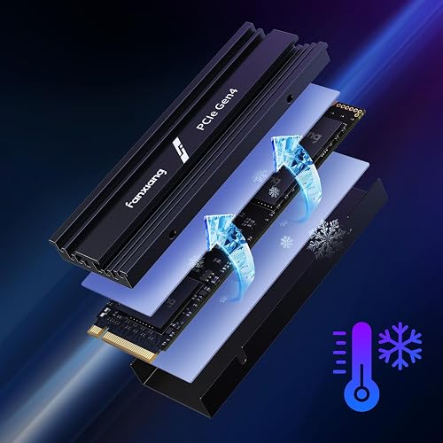 fanxiang 1TB NVMe SSD PCIe 4.0 M.2 2280 Internal SSD with Heatsink, Up to 7100MB/s, High Speed Solid State Drive for PS5, Gaming PC, Laptop & Desktop - 6