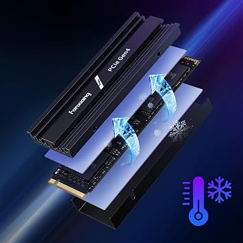 fanxiang NVMe SSD 1TB with Heatsink M.2 PCIe Gen4x4 Gaming Solid State Drive with SLC Cache 7100MB/s Read 3900MB/s Write Internal Hard Drive for PC PS5 Laptop Data Transfer S880ER