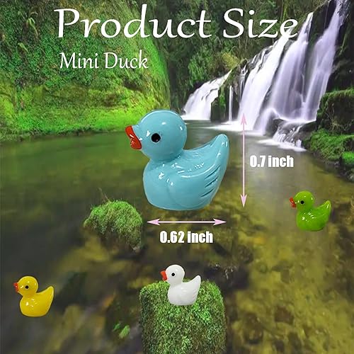 Miniatura 9 de Paquete de 36 dijes de pato pequeño cuentas de resina de pato pequeño para decoración de slime, casa de muñecas, adornos de manualidades