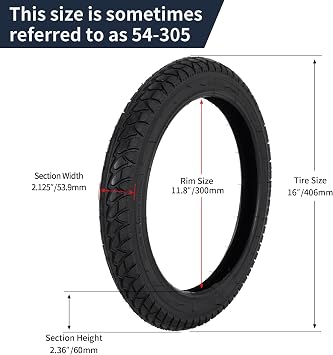 RUTU 16x2.125 Bike Tire 16 Inch Bicycle Tire and Inner Tube, 54-305 Tire
