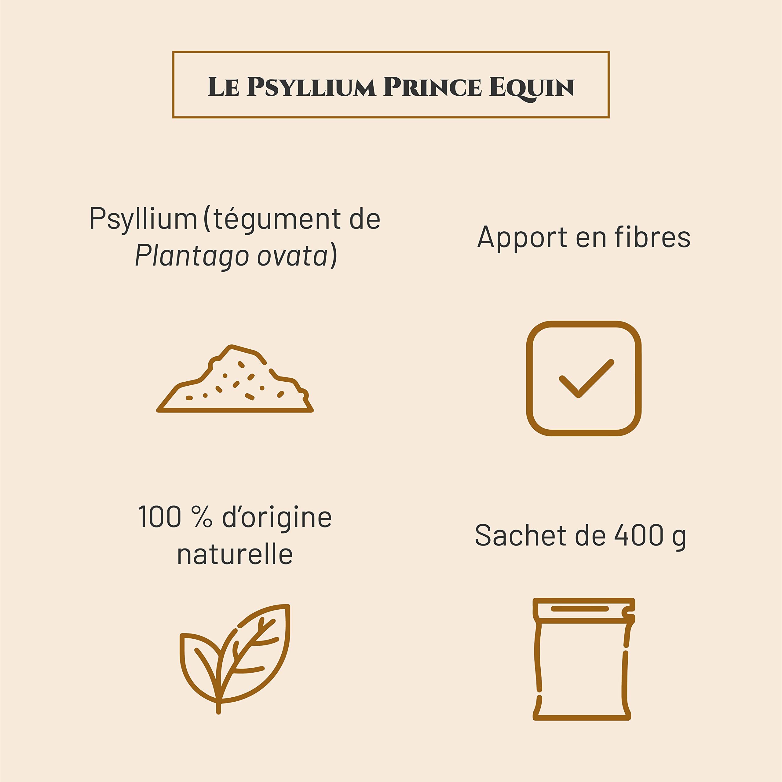 PSYLLIUM BLOND - Complément nutritionnel Cheval - Sachet 300 g - Apport en fibres - Aide à réguler le transit intestinal - Marque Française